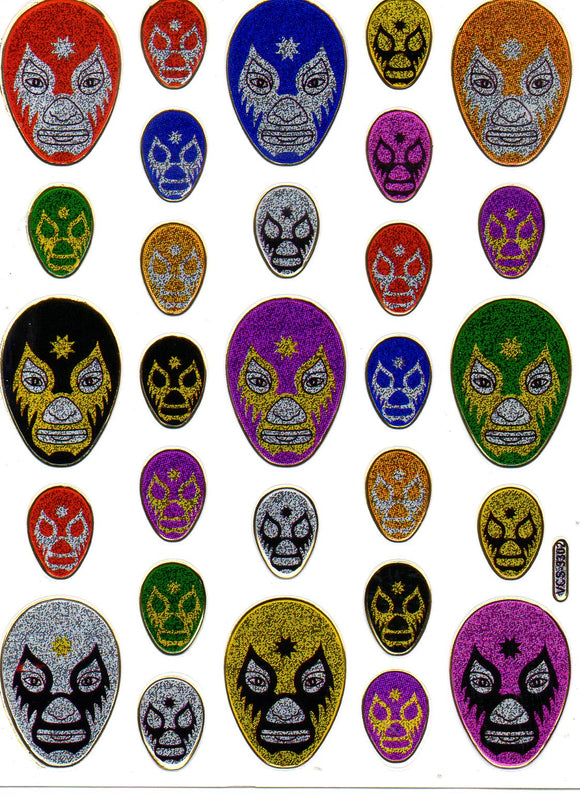 Cult Voodoo Maske Religion´Aufkleber Sticker metallic Glitzer Effekt Schule Kinder Basteln Kindergarten 1 Bogen 436