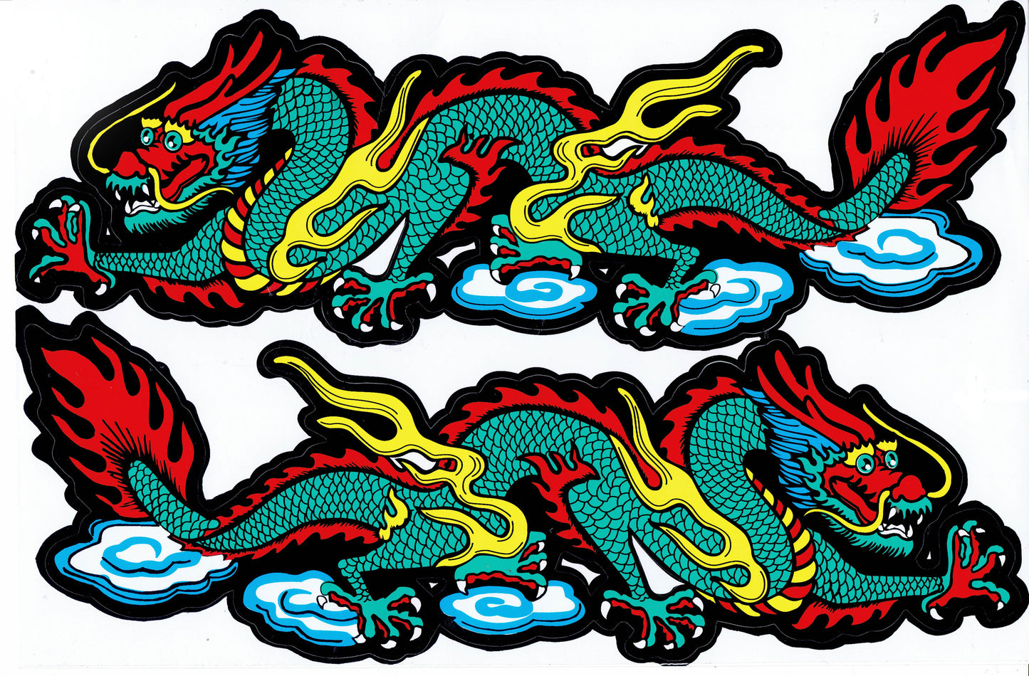 Drachen Schlange grün Aufkleber Sticker Motorrad Roller Skateboard Auto Tuning selbstklebend 437