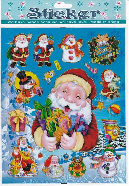 Bonhomme de neige de Noël autocollant Père Noël pour enfants artisanat maternelle anniversaire 1 feuille 437