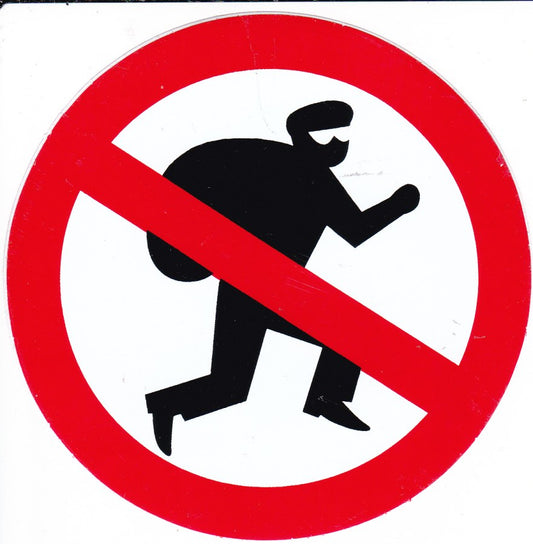 Forbidden "burglar thief" round sticker sticker self-adhesive 439