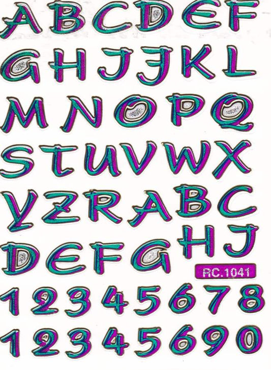 Lettres ABC coloré hauteur 17 mm autocollant autocollant métallisé paillettes effet école bureau dossier enfants artisanat maternelle 1 feuille 440
