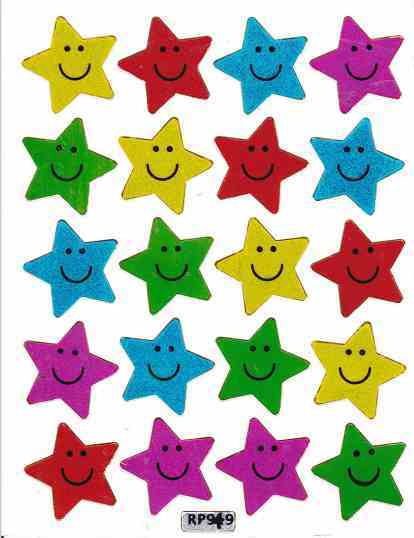Star star colorful sticker sticker metallic glitter effect for children craft kindergarten birthday 1 sheet 441