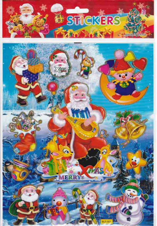 Christmas snowman Santa Claus stickers for children crafts kindergarten birthday 1 sheet 449