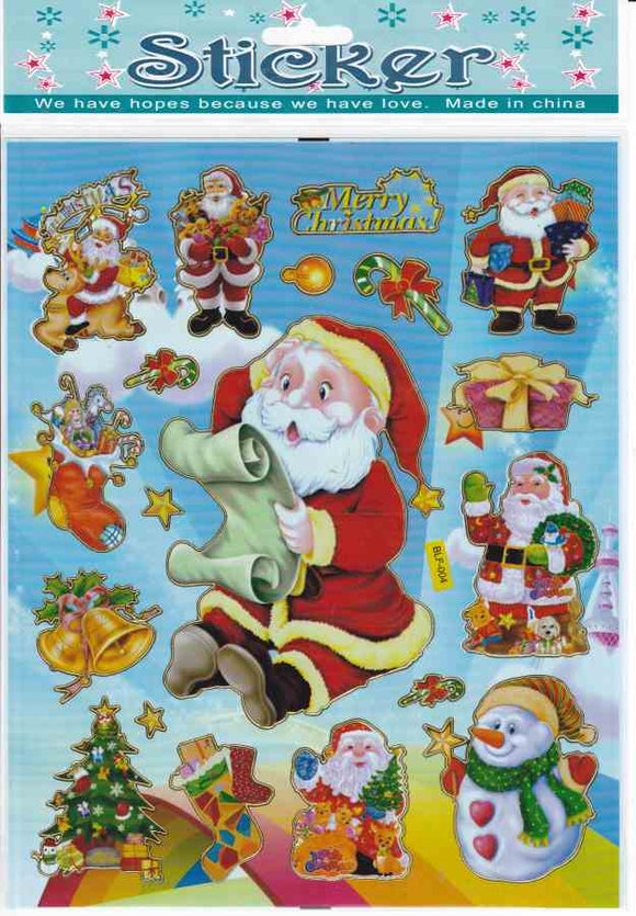 Weihnachten Schneemann Nikolaus Aufkleber Sticker für Kinder Basteln Kindergarten Geburtstag 1 Bogen 450