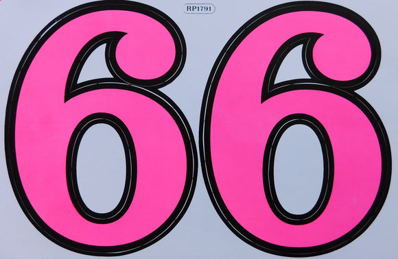 Large number 6/9 pink 165 mm high sticker motorcycle scooter skateboard car tuning model building self-adhesive 452