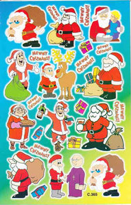 Christmas snowman Santa Claus stickers for children crafts kindergarten birthday 1 sheet 454