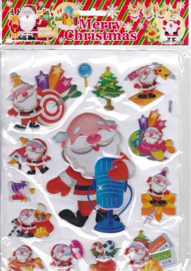 3D Weihnachten Nikolaus Christkind Aufkleber Sticker für Kinder Basteln Kindergarten Geburtstag 1 Bogen 455