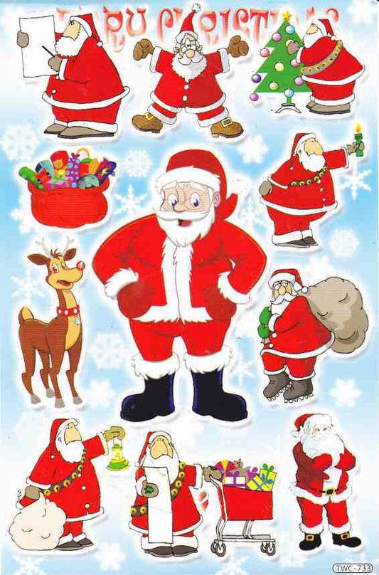 Christmas snowman Santa Claus sticker for children craft kindergarten birthday 1 sheet 461
