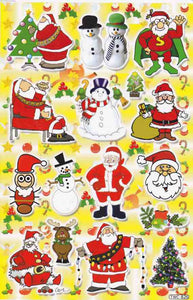 Christmas snowman Santa Claus stickers for children crafts kindergarten birthday 1 sheet 463