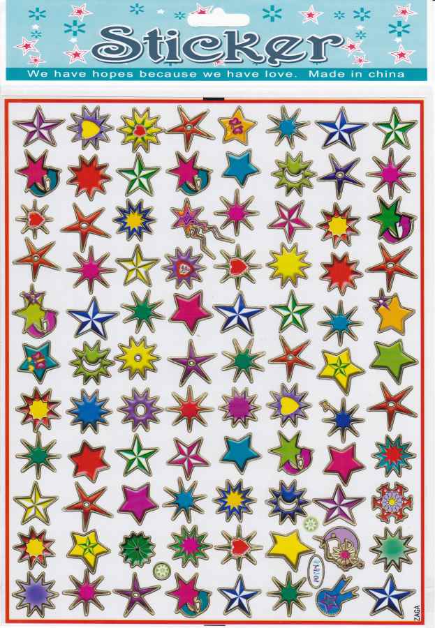 Sterne Stern bunt Aufkleber Sticker für Kinder Basteln Kindergarten Geburtstag 1 Bogen 465