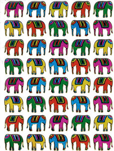 Elefant Elefanten bunt Tiere Aufkleber Sticker metallic Glitzer Effekt Kinder Basteln Kindergarten 1 Bogen 466
