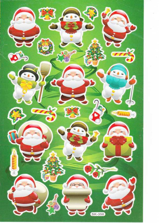 Christmas snowman Santa Claus sticker for children crafts kindergarten birthday 1 sheet 476