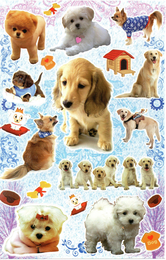 Dog dogs male puppy animals stickers for children crafts kindergarten birthday 1 sheet 479