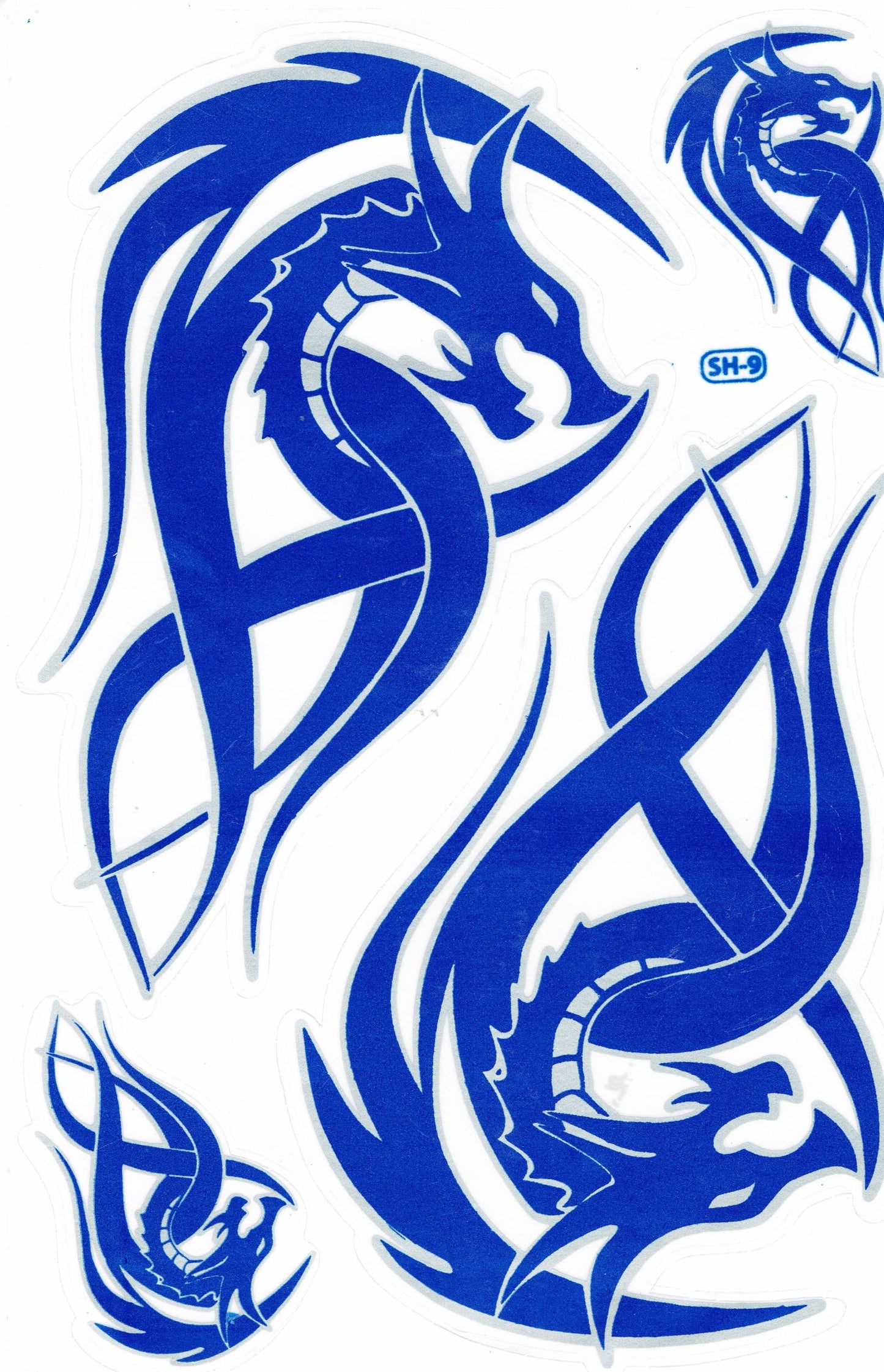 Drachen Schlange blau Aufkleber Sticker Motorrad Roller Skateboard Auto Tuning selbstklebend 482