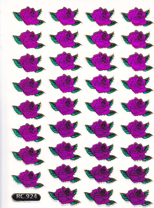 Blumen Rosen Rose bunt Aufkleber Sticker metallic Glitzer Effekt Kinder Basteln Kindergarten 1 Bogen 482