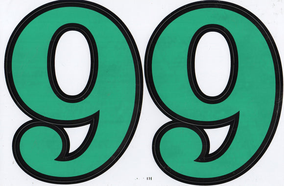 Large number 6 / 9 green 165 mm high sticker motorcycle scooter skateboard car tuning model building self-adhesive 483