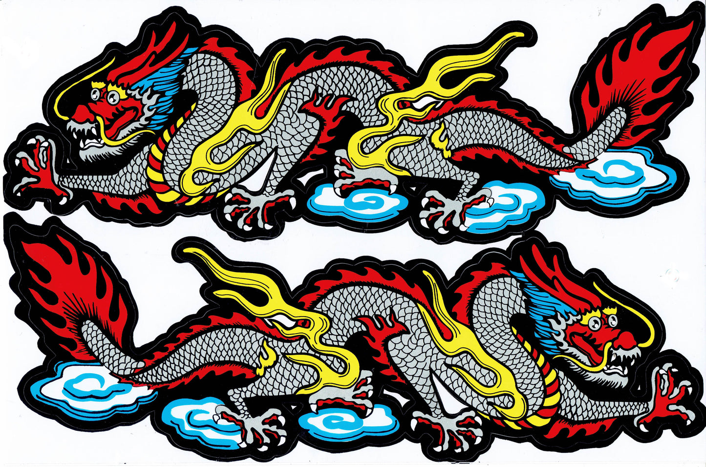 Drachen Schlange grau Aufkleber Sticker Motorrad Roller Skateboard Auto Tuning selbstklebend 491