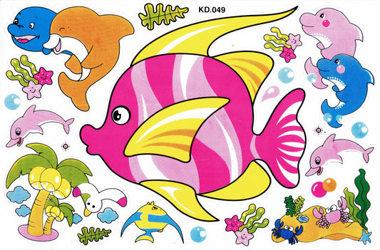 Poissons mer aquarium poissons animaux autocollants pour enfants artisanat maternelle anniversaire 1 feuille 493