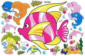 Fish sea aquarium fish animals stickers for children crafts kindergarten birthday 1 sheet 493