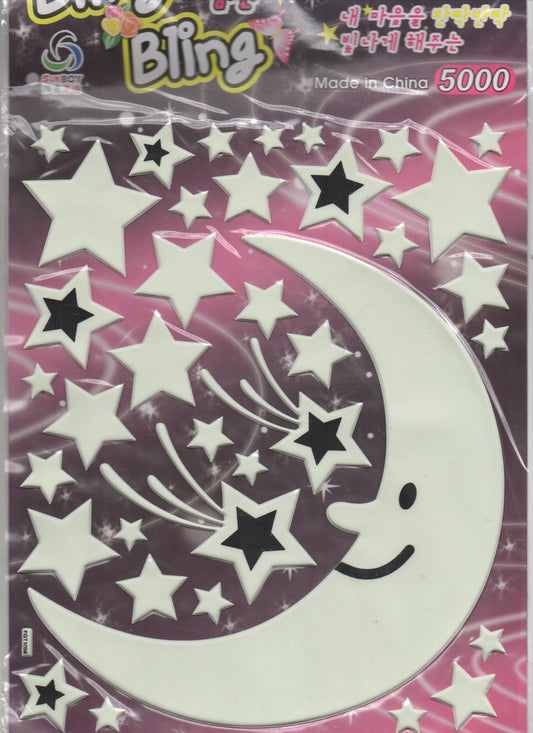 3D glows in the dark star moon stickers for children crafts kindergarten birthday 1 sheet 493