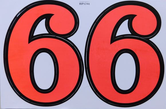 Large number 6 / 9 orange 165 mm high sticker motorcycle scooter skateboard car tuning model building self-adhesive 496