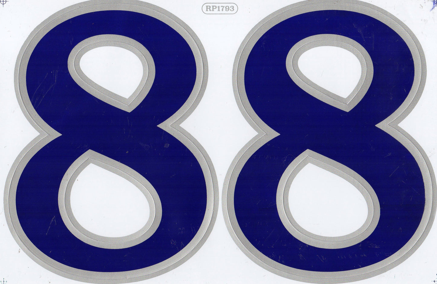 Large number 8 blue 165 mm high sticker motorcycle scooter skateboard car tuning model building self-adhesive 503