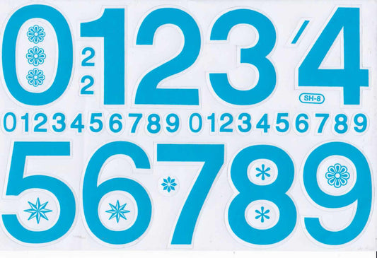 Zahlen Nummern 123 blau 70 mm hoch Aufkleber Sticker für Büro Ordner Kinder Basteln Kindergarten Geburtstag 1 Bogen 504
