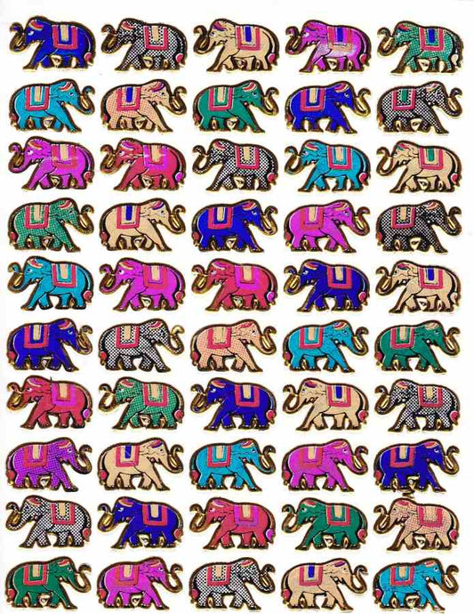 Éléphant éléphants animaux colorés autocollants autocollants effet paillettes métalliques artisanat pour enfants maternelle 1 feuille 509