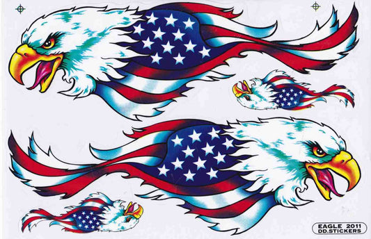 USA eagle head flames fire sticker motorcycle scooter skateboard car tuning model building self-adhesive 512