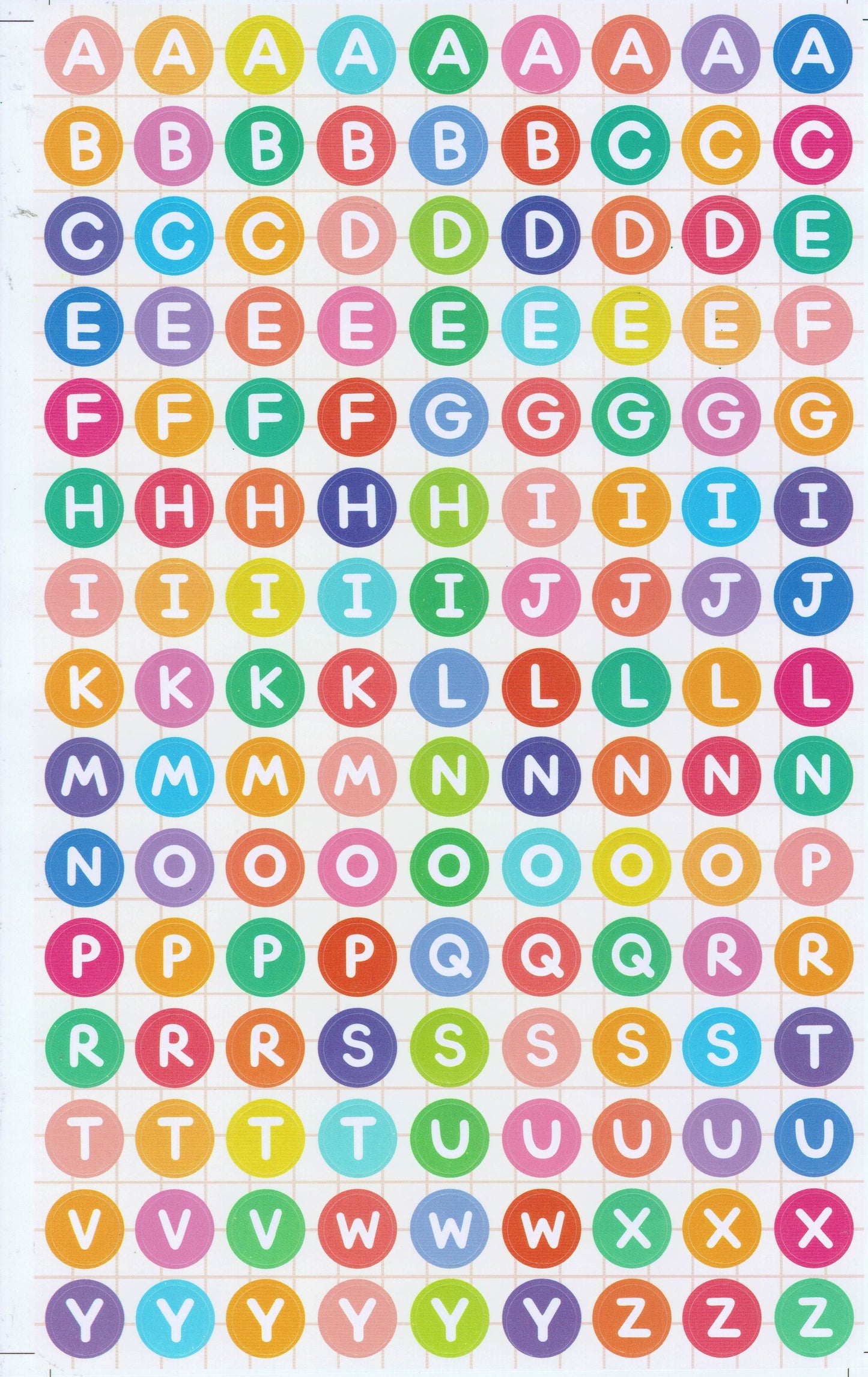 Buchstaben ABC 13 mm hoch Aufkleber Sticker für Büro Ordner Kinder Basteln Kindergarten Geburtstag 1 Bogen 515