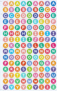 Buchstaben ABC 13 mm hoch Aufkleber Sticker für Büro Ordner Kinder Basteln Kindergarten Geburtstag 1 Bogen 515
