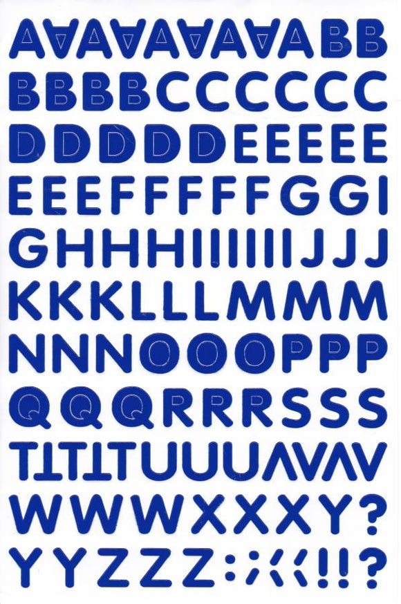 Buchstaben ABC blau 17 mm hoch Aufkleber Sticker für Büro Ordner Kinder Basteln Kindergarten Geburtstag 1 Bogen 519