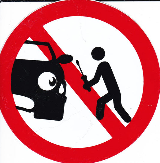 Prohibited "breaking into the car" round sticker sticker self-adhesive 521