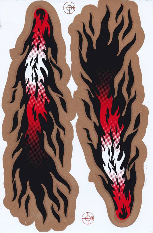 Flames fire black red sticker motorcycle scooter skateboard car tuning model building self-adhesive 524