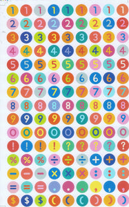 Zahlen Nummern 123 bunt 13 mm hoch Aufkleber Sticker für Büro Ordner Kinder Basteln Kindergarten Geburtstag 1 Bogen 526