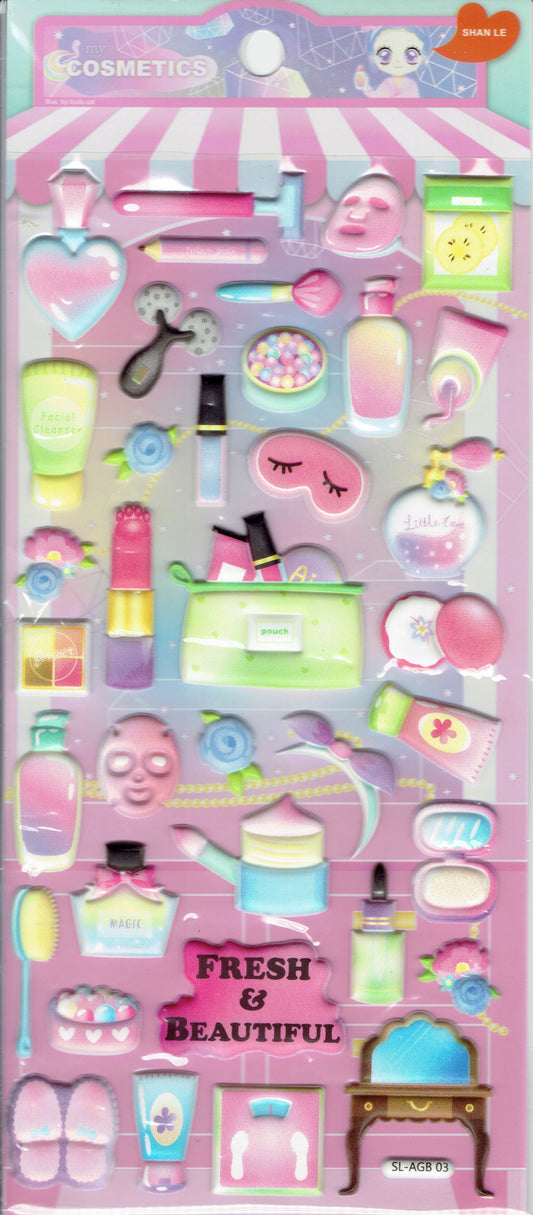 3D Makeup Lippenstift Aufkleber Sticker für Kinder Basteln Kindergarten Geburtstag 1 Bogen 529