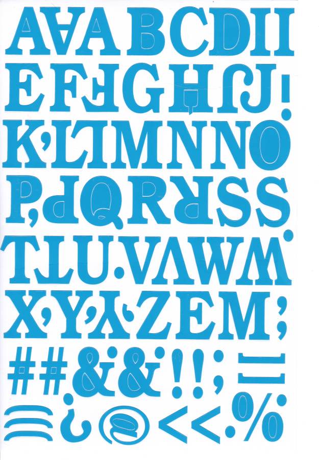 Buchstaben ABC blau 30 mm hoch Aufkleber Sticker für Büro Ordner Kinder Basteln Kindergarten Geburtstag 1 Bogen 530