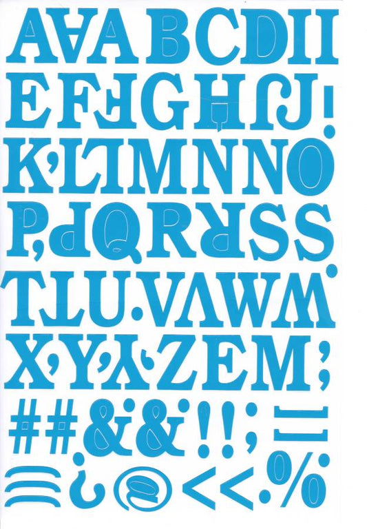 Buchstaben ABC blau 30 mm hoch Aufkleber Sticker für Büro Ordner Kinder Basteln Kindergarten Geburtstag 1 Bogen 530