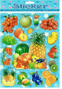 Früchte Obst Aufkleber Sticker für Kinder Basteln Kindergarten Geburtstag 1 Bogen 533