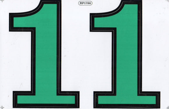 Large number 1 green 165 mm high sticker motorcycle scooter skateboard car tuning model building self-adhesive 535