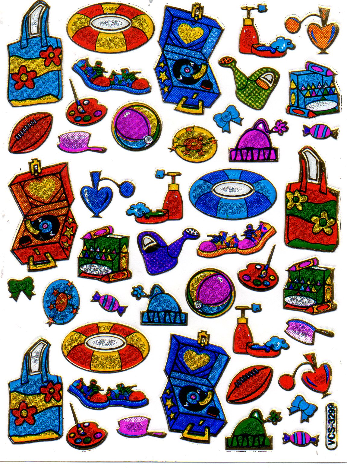 Urlaub Strand Schwimmreifen Aufkleber Sticker metallic Glitzer Effekt Schule Kinder Basteln Kindergarten 1 Bogen 538