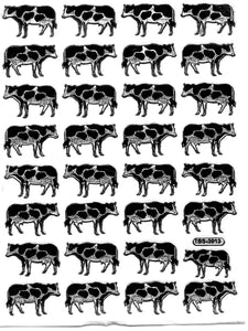 Kuh Kühe Bulle bunt Tiere Aufkleber Sticker metallic Glitzer Effekt Kinder Basteln Kindergarten 1 Bogen 540