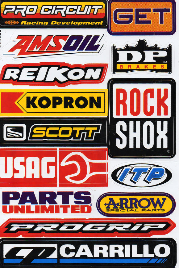 Sponsor Sponsoren Logo Aufkleber Sticker Motorrad Roller Skateboard Auto Tuning Modellbau selbstklebend 541
