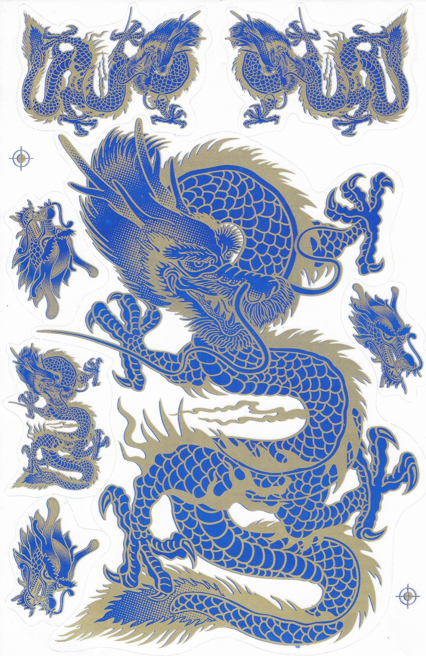 Drachen Schlange blau Aufkleber Sticker Motorrad Roller Skateboard Auto Tuning selbstklebend 529