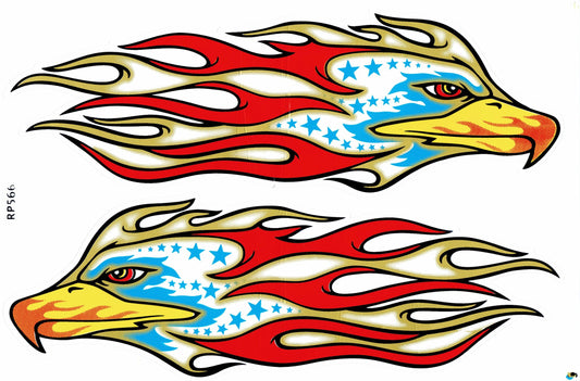 Eagle head flames fire sticker motorcycle scooter skateboard car tuning model building self-adhesive 546