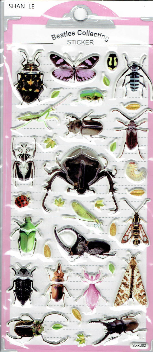 3D insectes bugs animaux autocollants pour enfants artisanat maternelle anniversaire 1 feuille 547