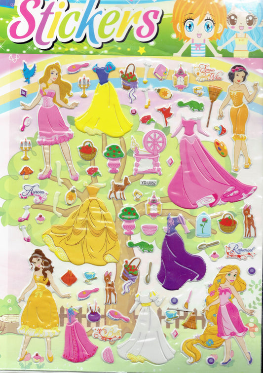 3D Mädchen Puppe Kleider Anziehen Aufkleber Sticker für Kinder Basteln Kindergarten Geburtstag 1 Bogen 550