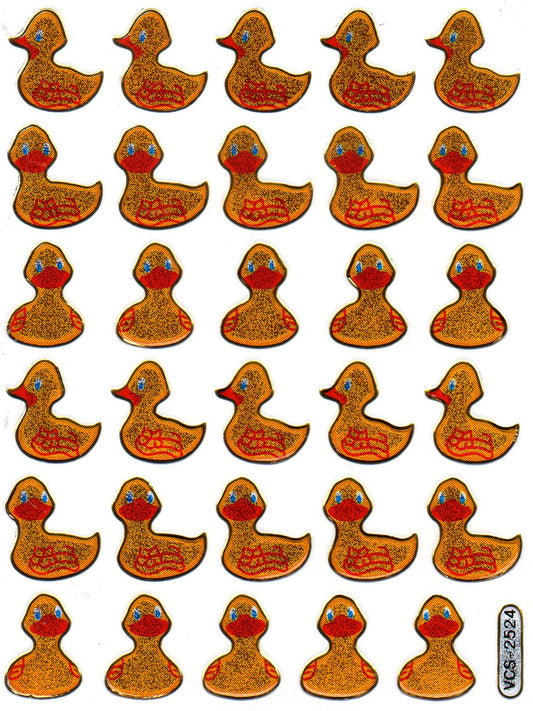 Duck rubber ducky colorful animals stickers stickers metallic glitter effect children's handicraft kindergarten 1 sheet 551