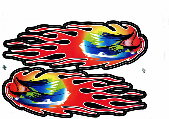 Eagle head flames fire sticker motorcycle scooter skateboard car tuning model building self-adhesive 552
