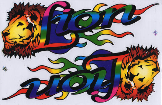 Lion flames fire colorful sticker motorcycle scooter skateboard car tuning model building self-adhesive 559
